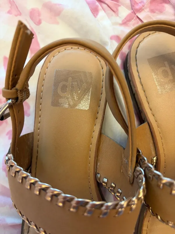 DV by Dolce Vita Flint Sandals Size 8 Tan Cognac Double Strap - Image 2