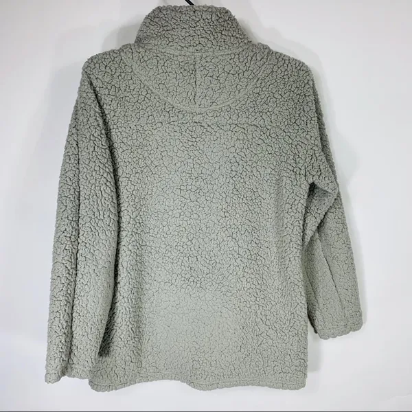 Gray Teddy Sweatshirt Pullover 1/4 zip Small Normcore Gorpcore - Image 6