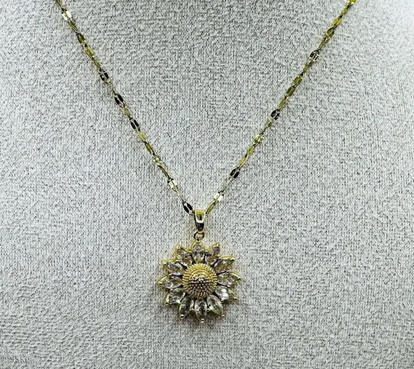 Sunflower Necklace 18K Golden Plated Stainless Steel - Image 5