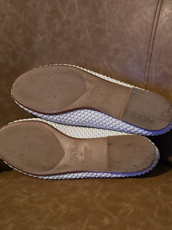 Zara White Woven Mary Jane Flats for women - Image 7