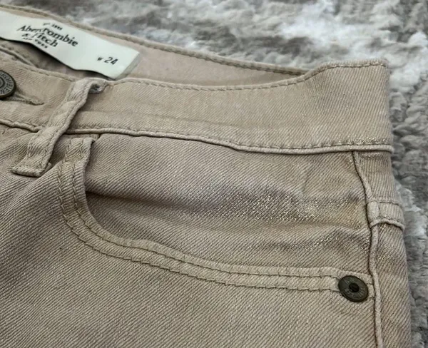 Abercrombie & Fitch | Tan Metallic Gold Shimmer Short Shorts Size 00 - Image 2