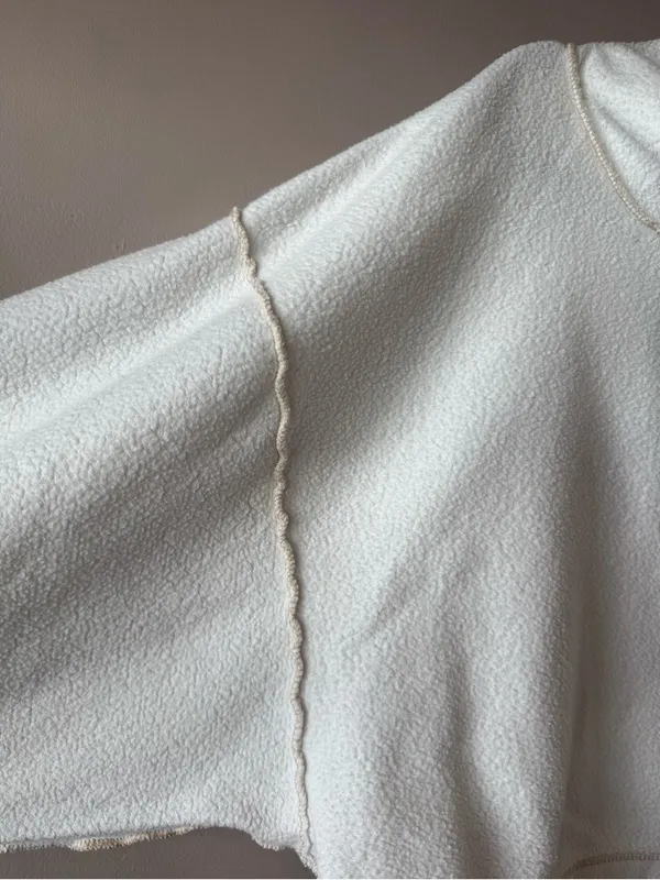 Urban Outfitters Out From Under Women’s Half Snap High Neck White Fleece Small - Image 5
