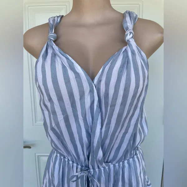 Mustard Seed Blue and White Striped Top - Image 3