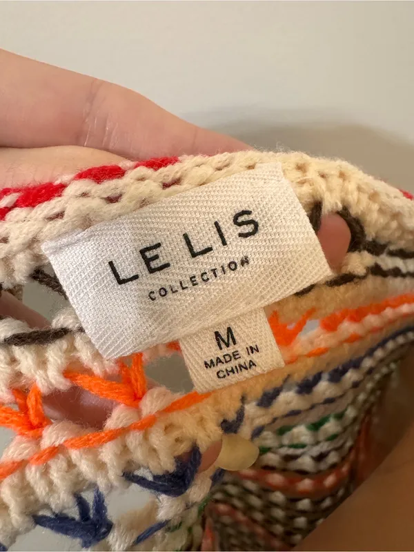 Le Lis Colorful Knit See Through Sweater Medium - Image 5