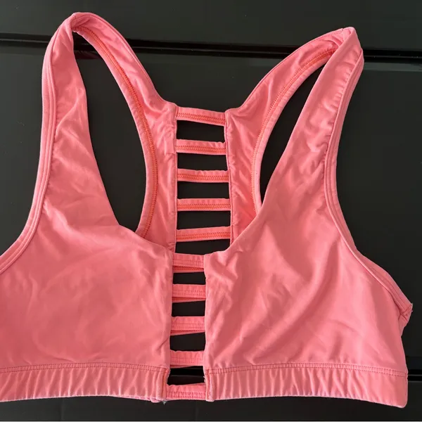 Victoria's Secret PINK Coral Ladder-Back Racerback Sports Bra - Image 3