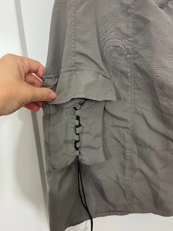 Motel Rocks XS Extra Small Gray Schmidt Cargo Mini Dress - Image 6