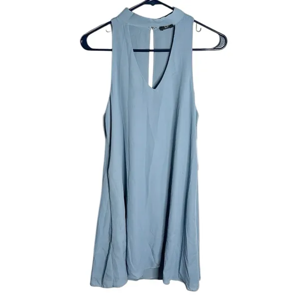 Lulus Groove Thing Light Blue Halter Neck Sleeveless Mini dress size M - Image 2