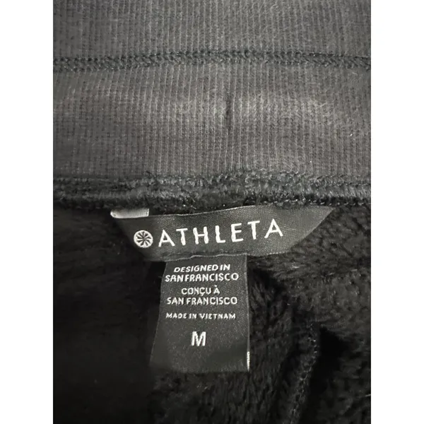Athleta Double Cozy Karma Jogger Black Plush Fleece Sweatpants Womens Medium - Image 3