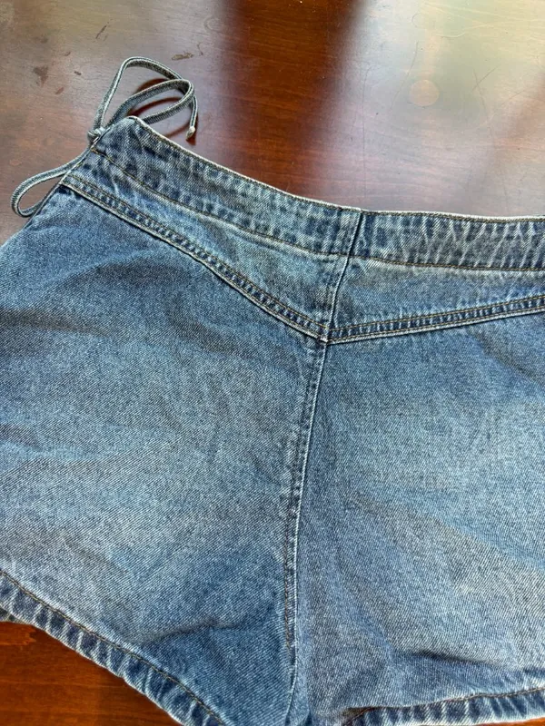 Tillys RSQ Denim Skort Side Tie Mini Size 25 Wrap Front - Image 8