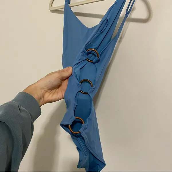Aerie Powder Blue Side Cutout One Piece Swimsuit size Large - Image 2