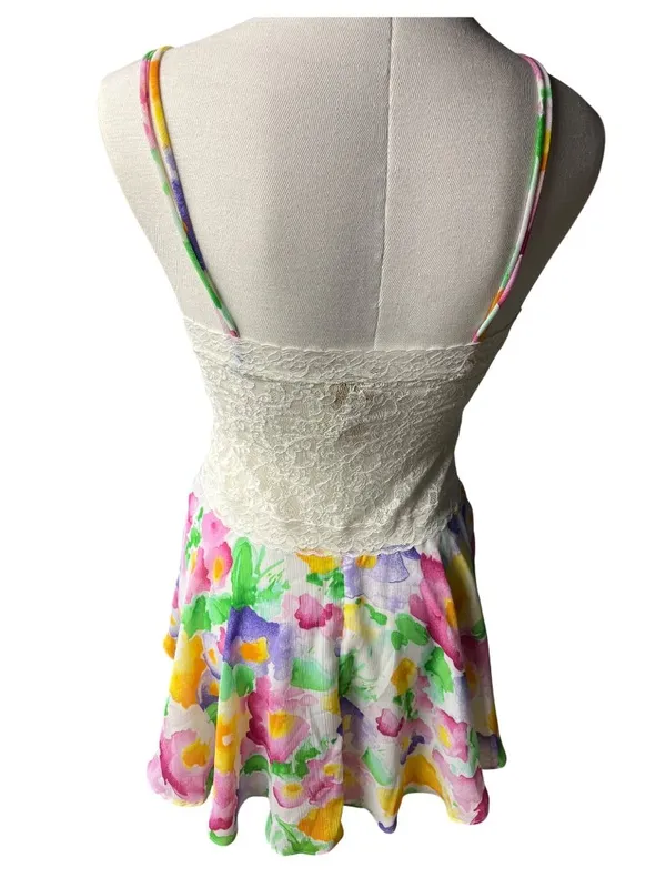 Victorias Secret Floral Babydoll Lace Chemise With Adjustable Straps Size M 31a - Image 2