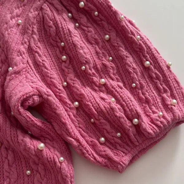 ZARA Pink Pearl Knit Sweater Top NWT - Image 7
