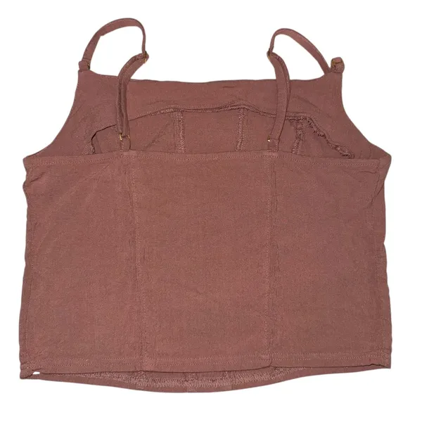 Free People‎ Rose Mauve Corset Cropped Cami Tank Top Women's Size L - Image 3