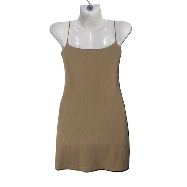 Abercrombie & Fitch Soft Collection Fit To Flatter Ribbed Mini Spaghetti Dress - Image 2