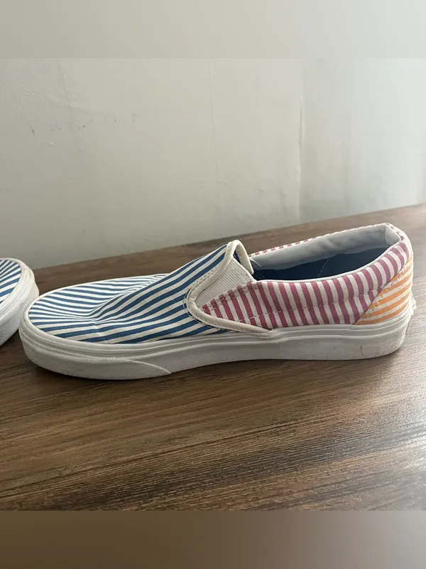 Vans Classic Slip-On Deck Club Mix Stripes Shoes Size 8 - Image 6