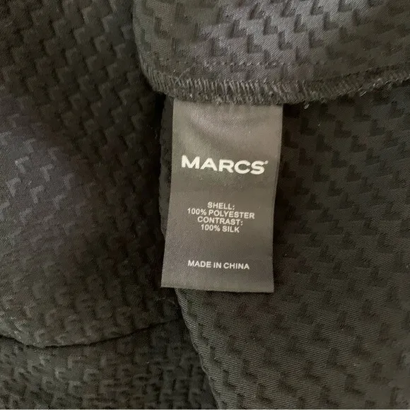 Marcs Black Textured Blouse Silk Peter Pan Collar Long Sleeve Workwear Top M - Image 8
