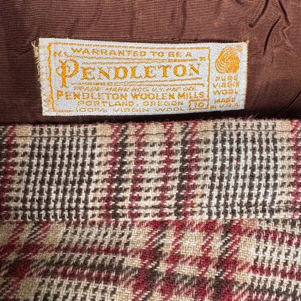 1970s Pendleton Virgin Wool Plaid Skirt USA Midi 27” Brown Red Medium - Image 6