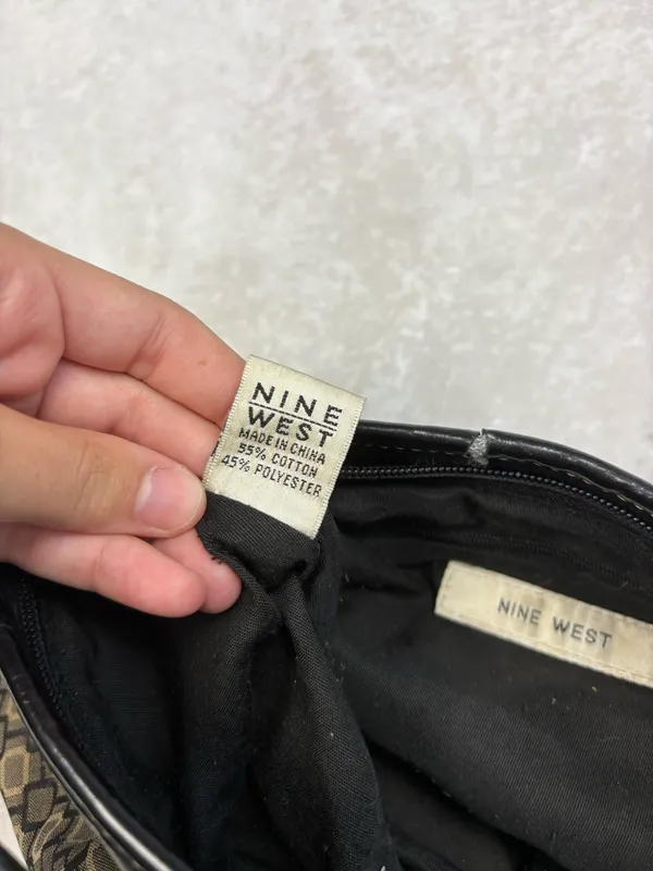 Y2K Nine West Brown & Black Square Baby Bag - Image 7