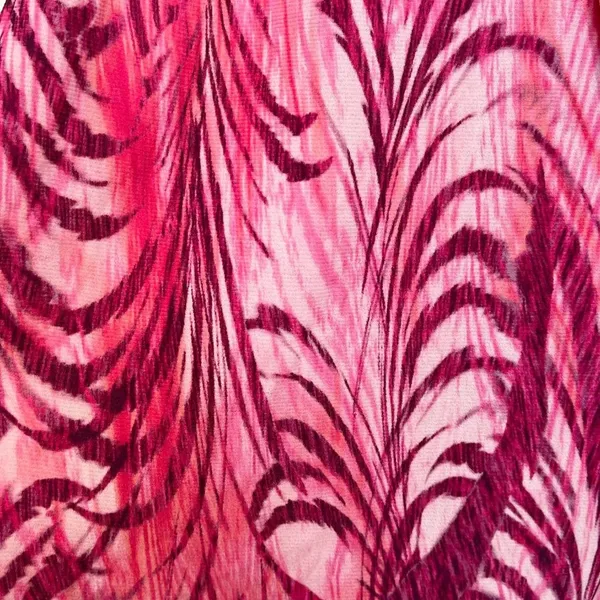 On Gossamer Fuchsia Pink Feather Print Babydoll Chemise Slip Dress Womens L - Image 4