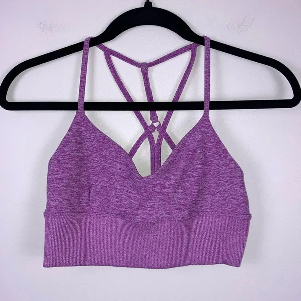 Alo Yoga Alosoft Lavish Sports Bra Strappy Women’s Size Small Purple Active Soft - Image 3