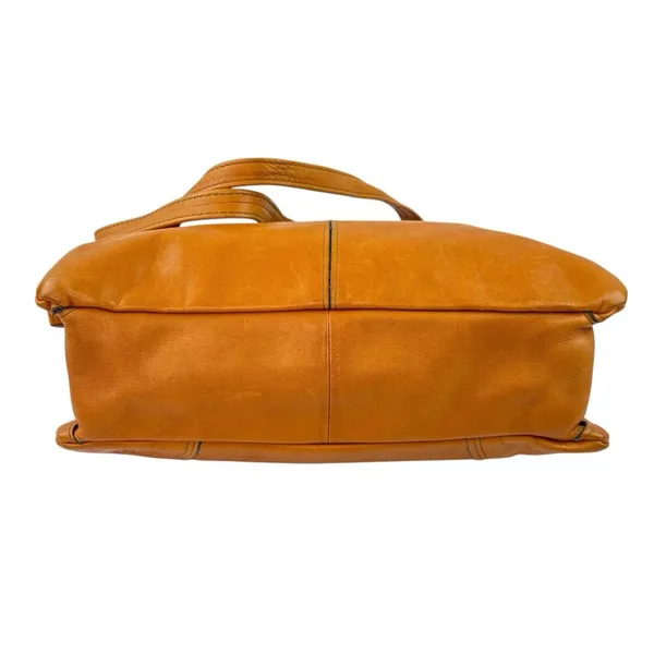 *Vintage BJ Leather Shoulder Bag Brown Leather Top Handle Boho Festival Coastal - Image 6