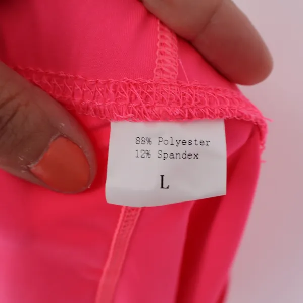Womens Neon Pink Athletic Compression Shorts with Side Pocket Size Large - Image 3