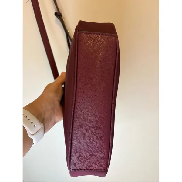 Michael Kors Burgundy Nylon Crossbody Camera Bag Gold Hardware - Image 4