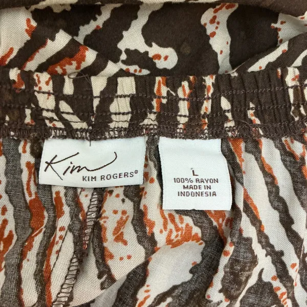 Kim Rogers Zebra Print Maxi Skirt L Flowy Boho Beaded Ruffle Dark Academia - Image 5