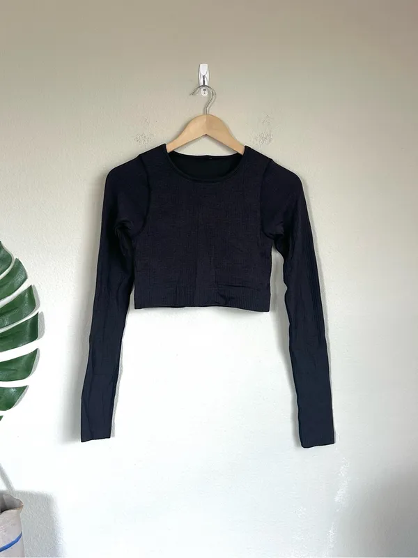 Lululemon Ebb to Street Long Sleeve Ribbed Crop Top - Image 2