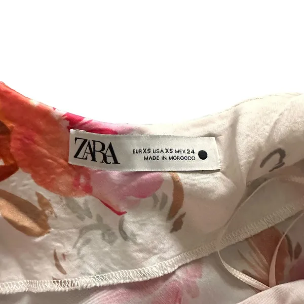 ZARA Safia Satin Floral Mini Dress Pink X-Small‎ - Image 5
