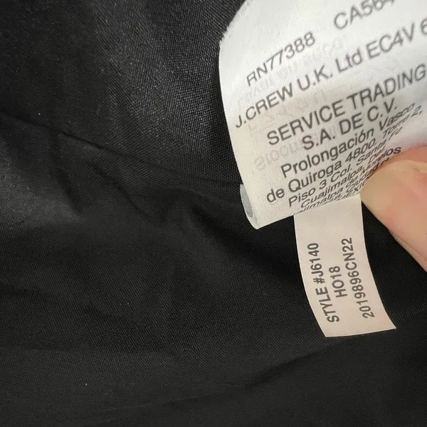 J.Crew Mercantile Black Wool Blend Zip Front Coat Women’s Size 6 - Image 5