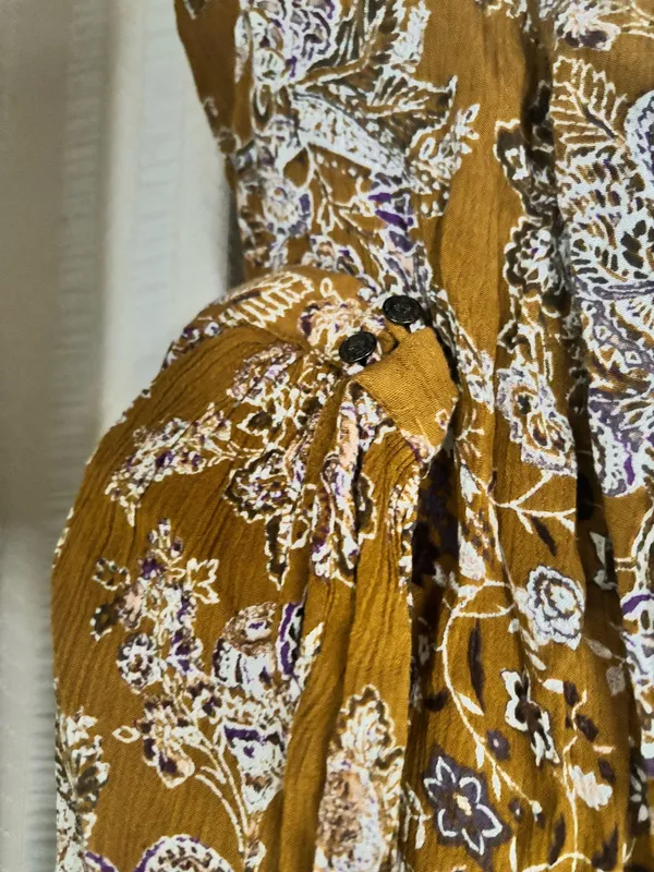 Free People Mustad Yellow Long Sleeve floral dress - Image 4