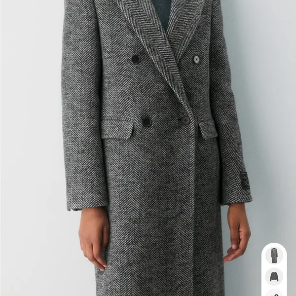 ARITZIA BABATON THE CONSTANT COAT Gray Herringbone Long Coat - Image 2