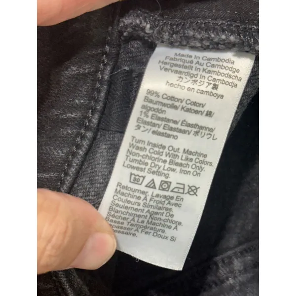 Madewell The Perfect Mid-Length Jean Short Catalani Wash Black Frayed Hem 28 - Image 9