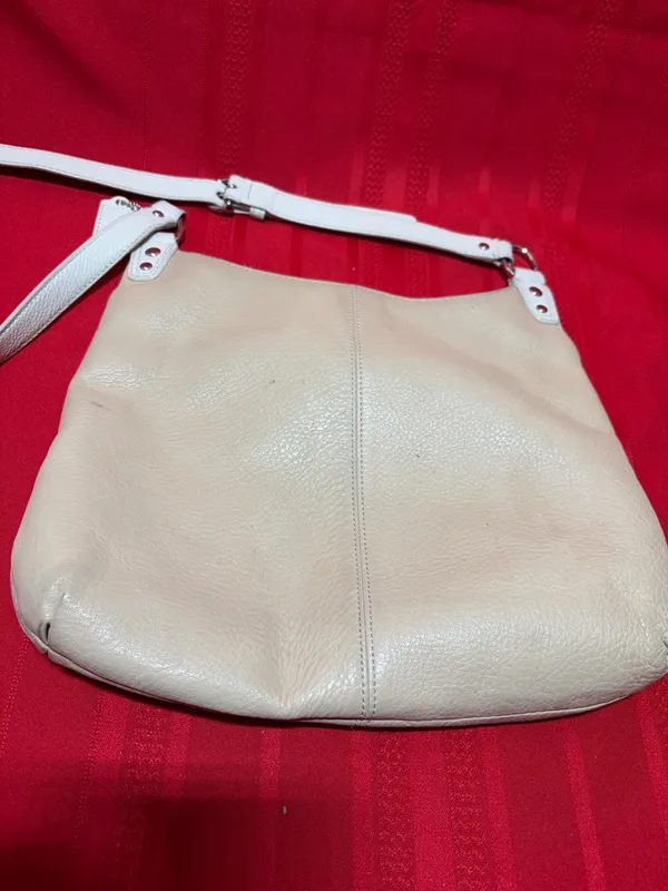 Coach Penelope Pebbled Leather Nude White Crossbody Purse - Image 5