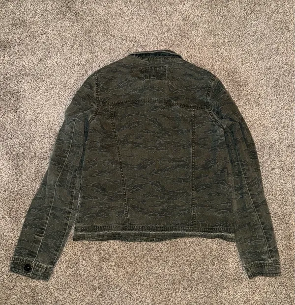 Hurley Green Camo Tiger Stripe Denim Jacket - Image 2