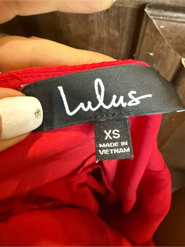 Lulu's Red Spaghetti-Strap Maxi Gown with High Side Slit - Image 7