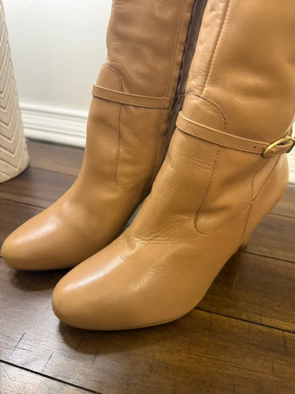 Naturalizer Henny Tall Tan Leather Boots size 9M - Image 12