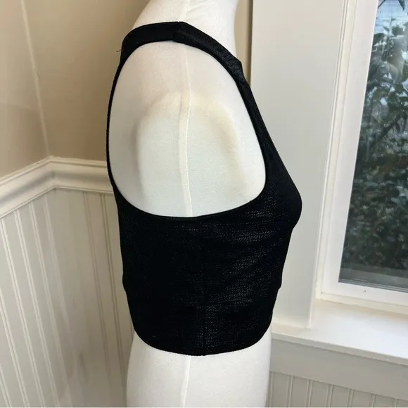 A'Gaci Black Embossed Snakeskin Halter Crop Top Y2K Clubwear S - Image 5