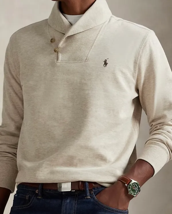 Vintage Polo Ralph Lauren Jersey Shawl-Collar Sweater - Image 13