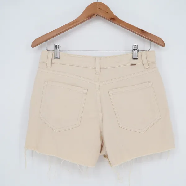 ONeill Womens Distressed Denim Shorts Cream Off-White Size 27 High Rise Frayed - Image 4