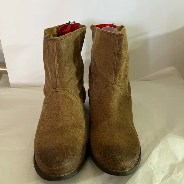 Dolce Vita Suede Leather Ankle Boot Women Sz 7 Brown Zip In Back‎ Western Style - Image 5