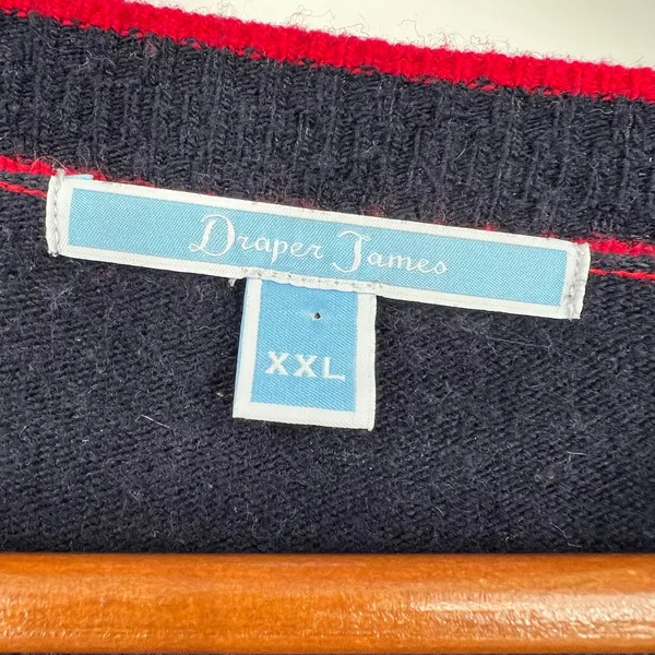 Draper James Reese Witherspoon Cashmere Wool navy burgundy sweater plus size XXL - Image 8