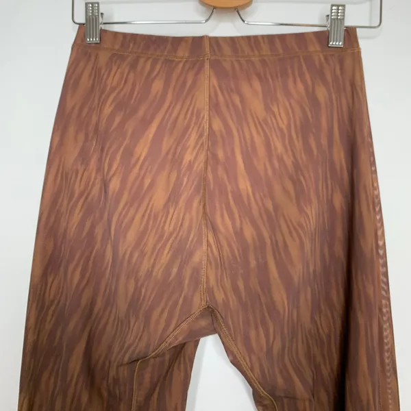 House of CB Erin Mesh Chocolate Brown Print Flare Pants Womens Small - Image 11