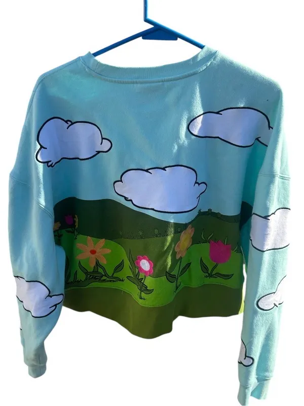 Disney -Mickey Mouse Pastel Graphic Sweatshirt - Garden preowned Size M - Image 3