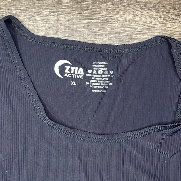 Zyia Active Women's Racerback Black Tank Silky‎ Ribbed Size XL - Image 2