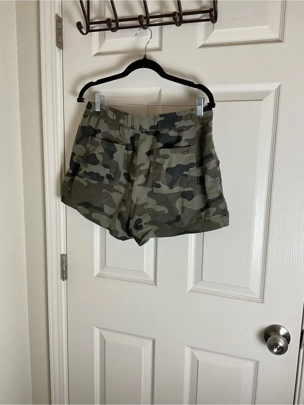 GBG Guess Linen Blend Camo Drawstring Utility Shorts woman’s Size M - Image 7