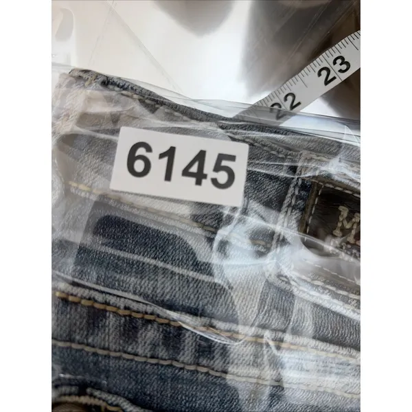 Miss Me Bootcut Jeans Womens 32 Blue Embellished Wing Pocket Stretch - Image 7