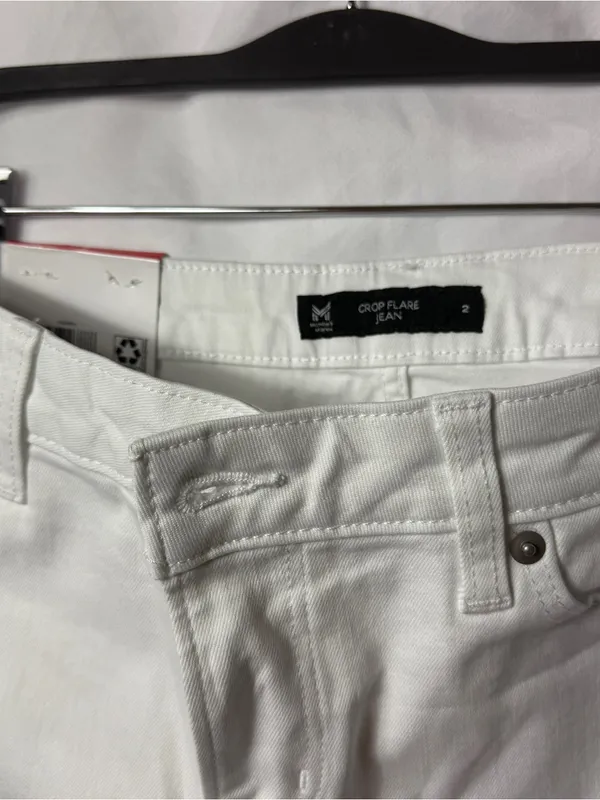 NWT Member’s Mark White High Rise Crop Flare Jeans - Image 3