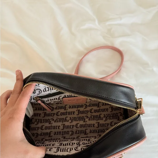 Juicy Couture Embroidered Juicy Black Pink Crossbody Bag - Image 9